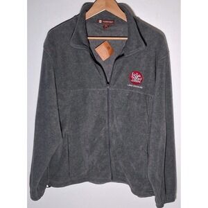 Harriton "Isle Of Capri" Casino Grey Fleece Zip Up Size L New With Tags